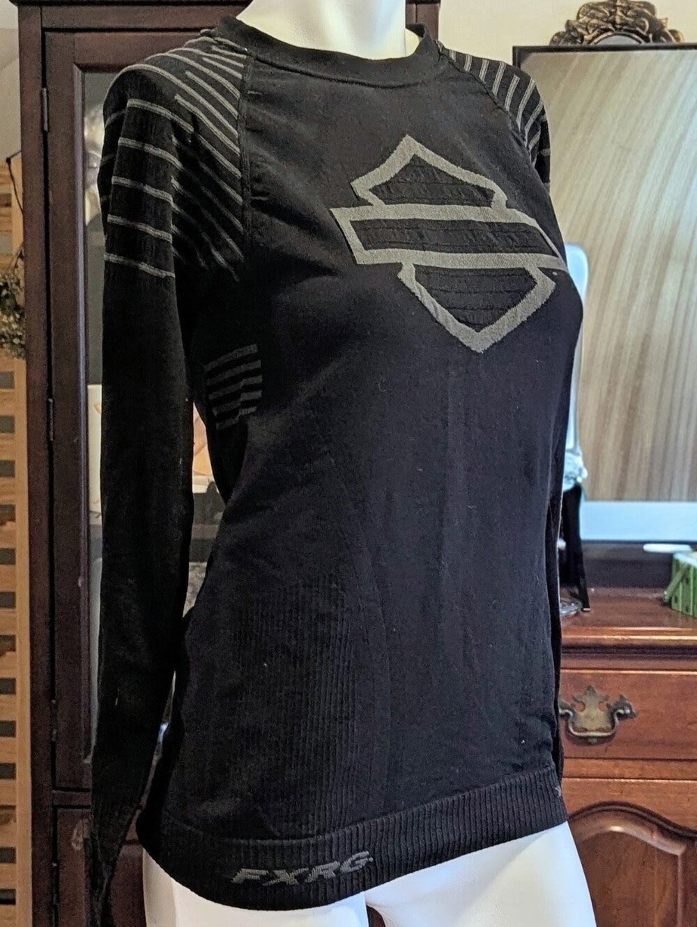 Harley-Davidson Black Long Sleeve Shield Logo Compression Top